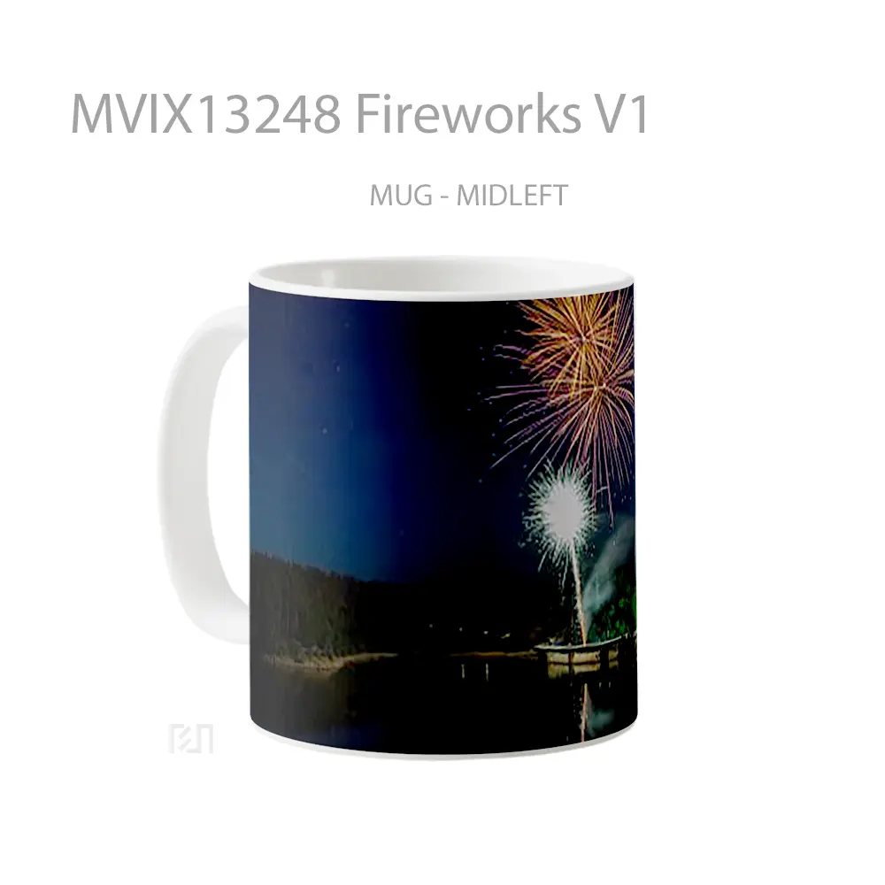 Mug Fireworks V1 Gelas Keramik Unik - All-side / Desain