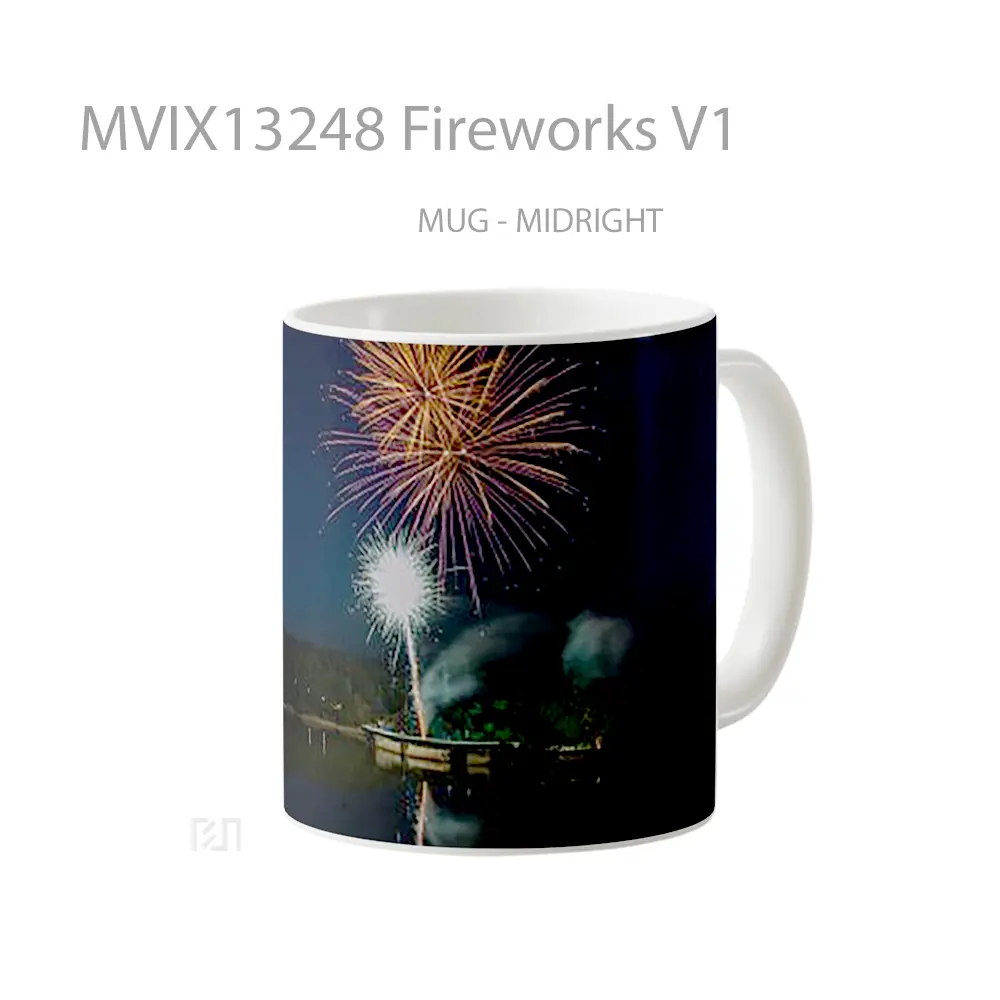 Mug Fireworks V1 Gelas Keramik Unik - All-side / Desain
