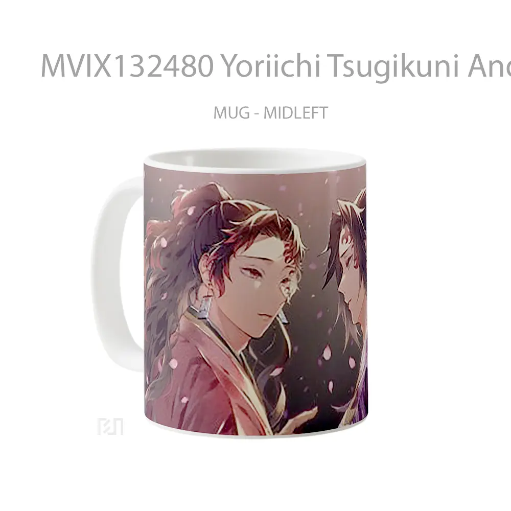 Mug Yoriichi Tsugikuni And Kokushibo Gelas Keramik Unik - All-side / Desain