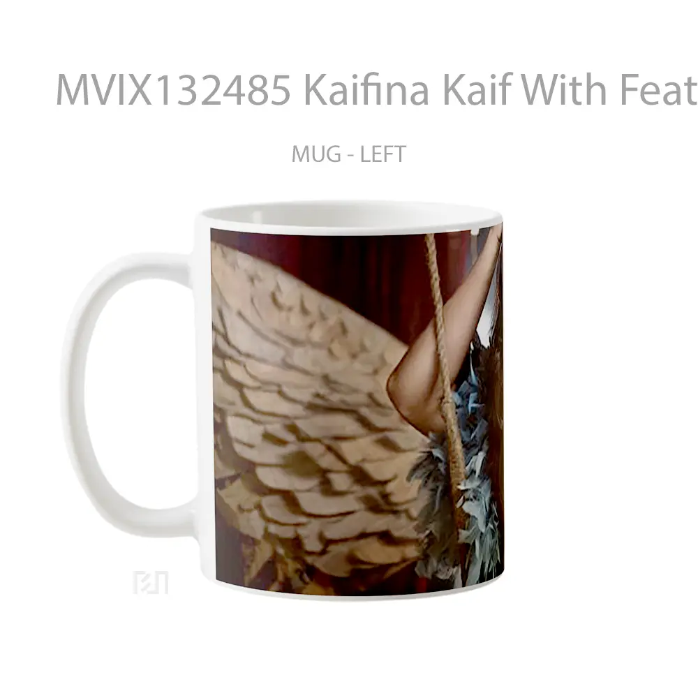 Mug Kaifina Kaif With Feathers Gelas Keramik Unik - All-side / Desain