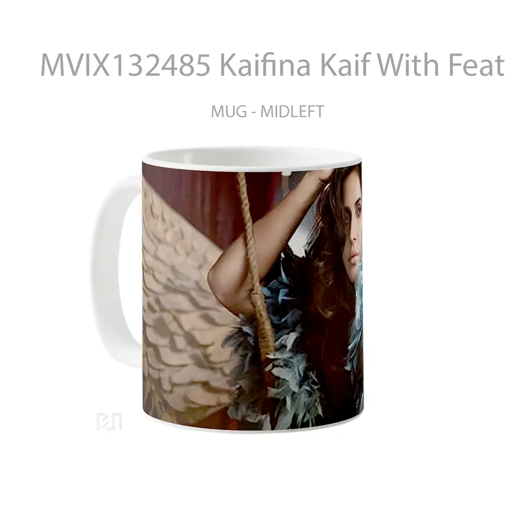 Mug Kaifina Kaif With Feathers Gelas Keramik Unik - All-side / Desain