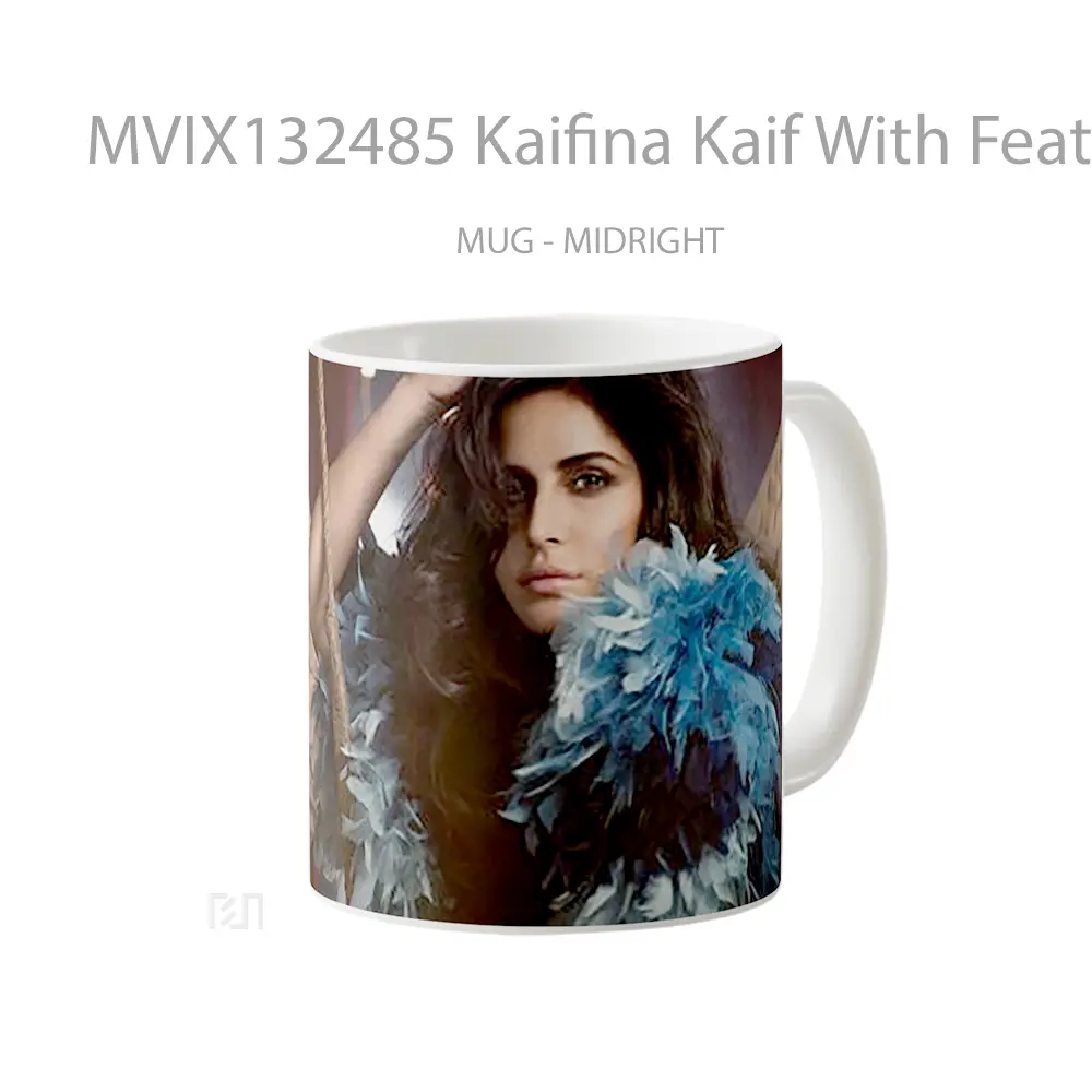 Mug Kaifina Kaif With Feathers Gelas Keramik Unik - All-side / Desain