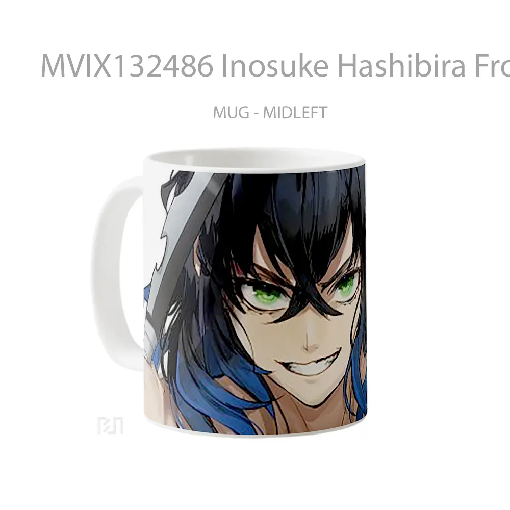 Mug Inosuke Hashibira From Demon Slayer V1 Cangkir Anime - All-side / Desain