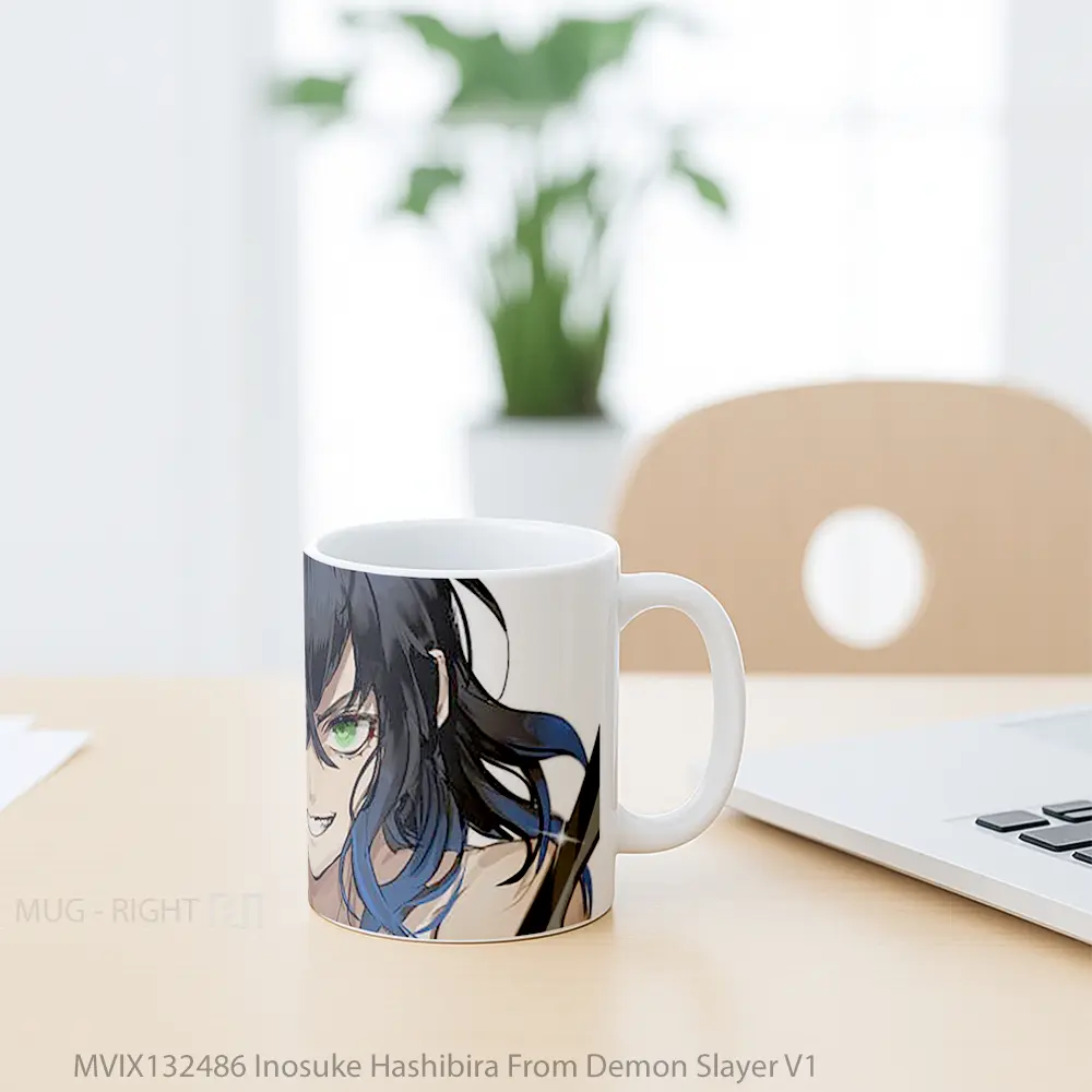 Mug Inosuke Hashibira From Demon Slayer V1 Cangkir Anime - All-side / Desain