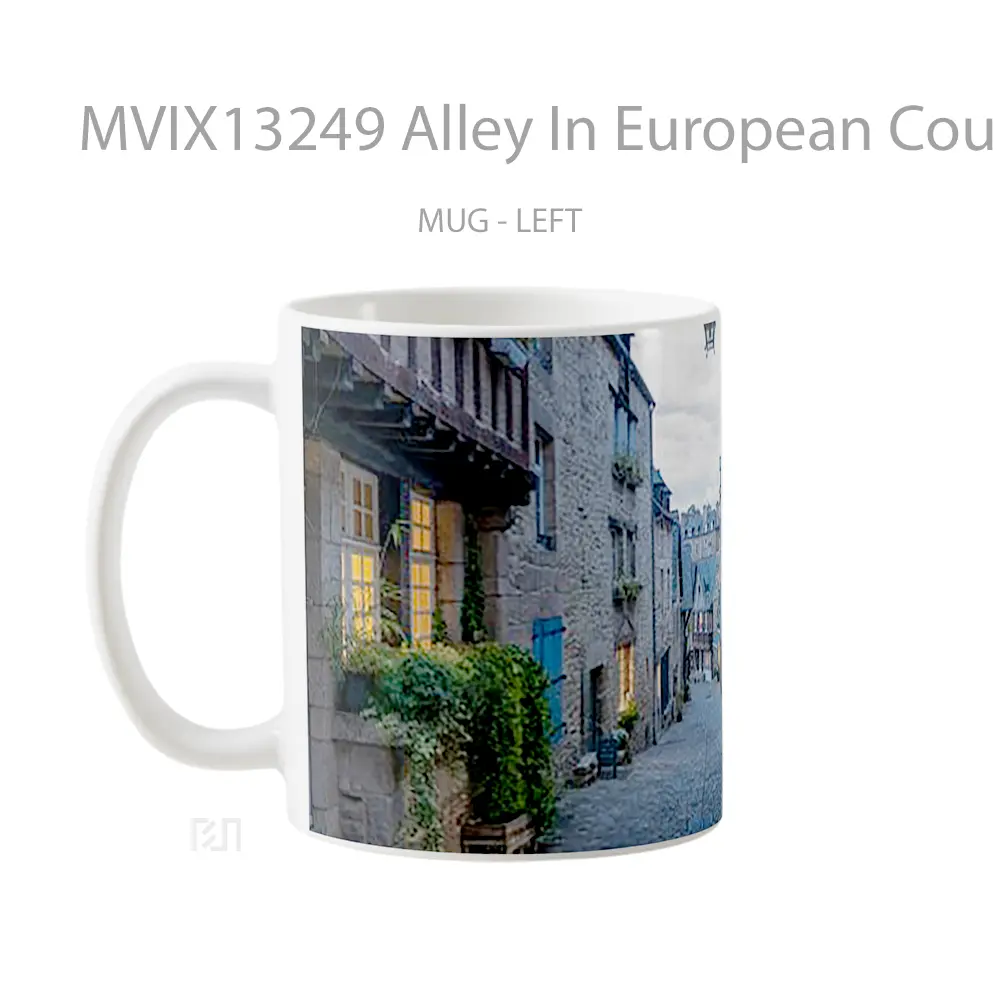Mug Alley In European Country Gelas Keramik Unik - All-side / Desain