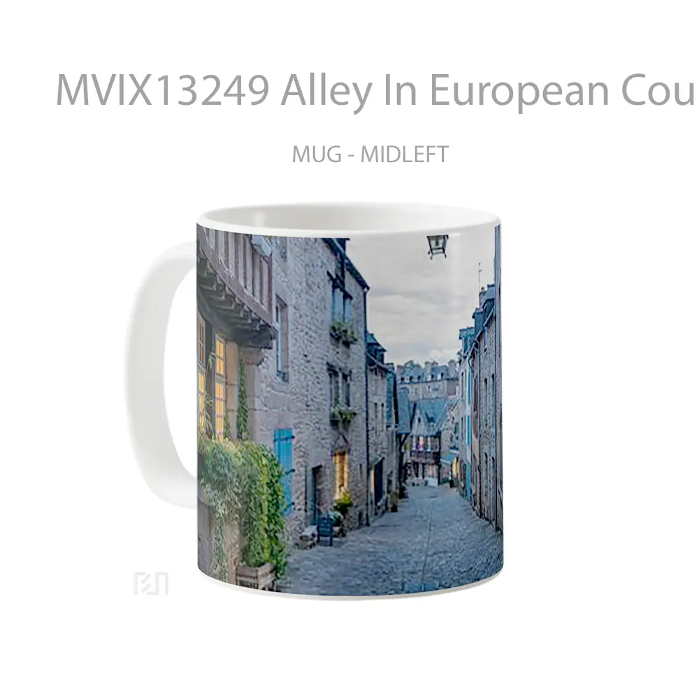 Mug Alley In European Country Gelas Keramik Unik - All-side / Desain