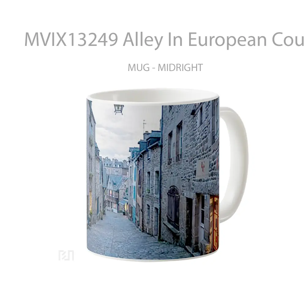 Mug Alley In European Country Gelas Keramik Unik - All-side / Desain