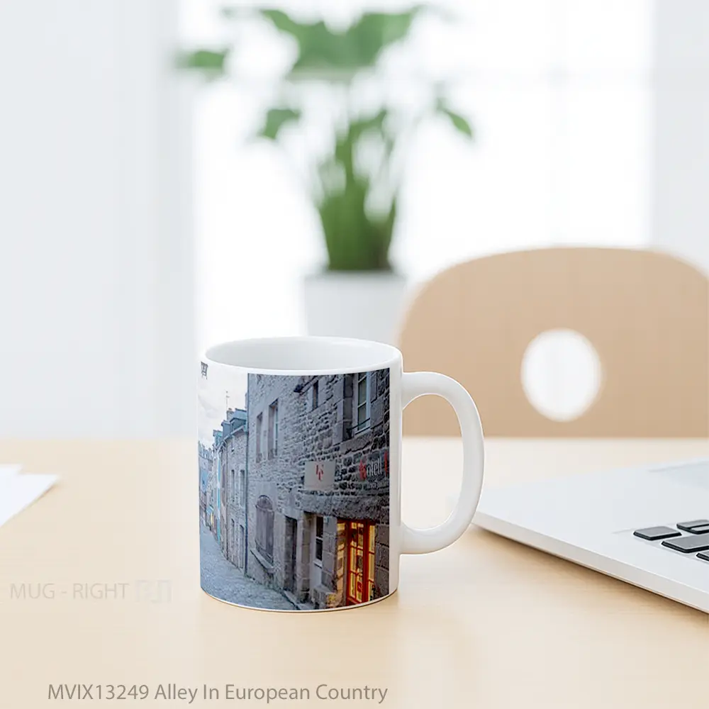 Mug Alley In European Country Gelas Keramik Unik - All-side / Desain