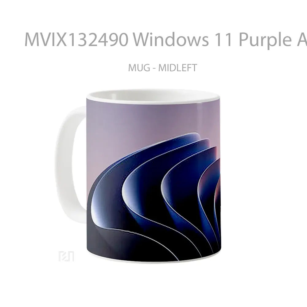 Mug Windows 11 Purple Abstract Gelas Seni Modern - All-side / Desain