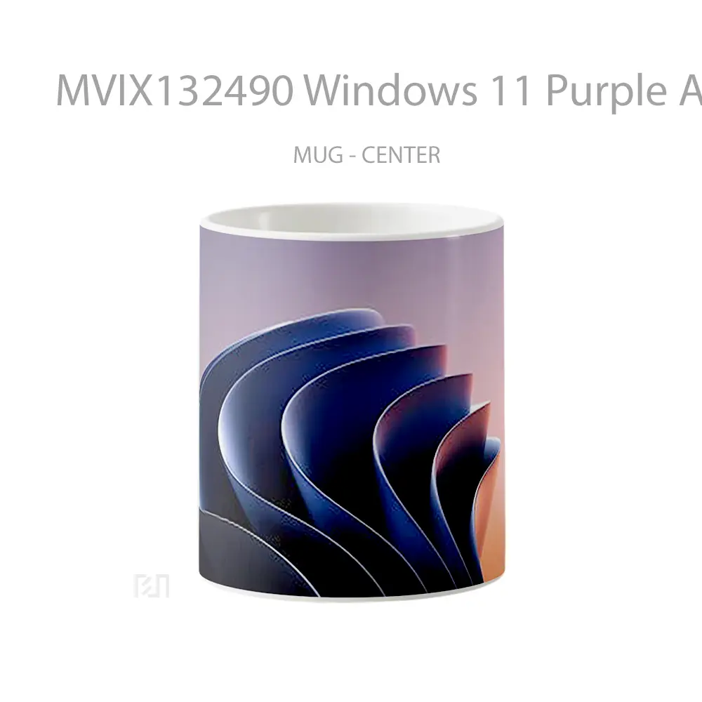 Mug Windows 11 Purple Abstract Gelas Seni Modern