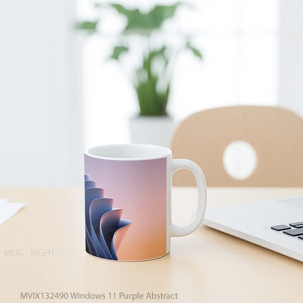 Mug Windows 11 Purple Abstract Gelas Seni Modern - All-side / Desain