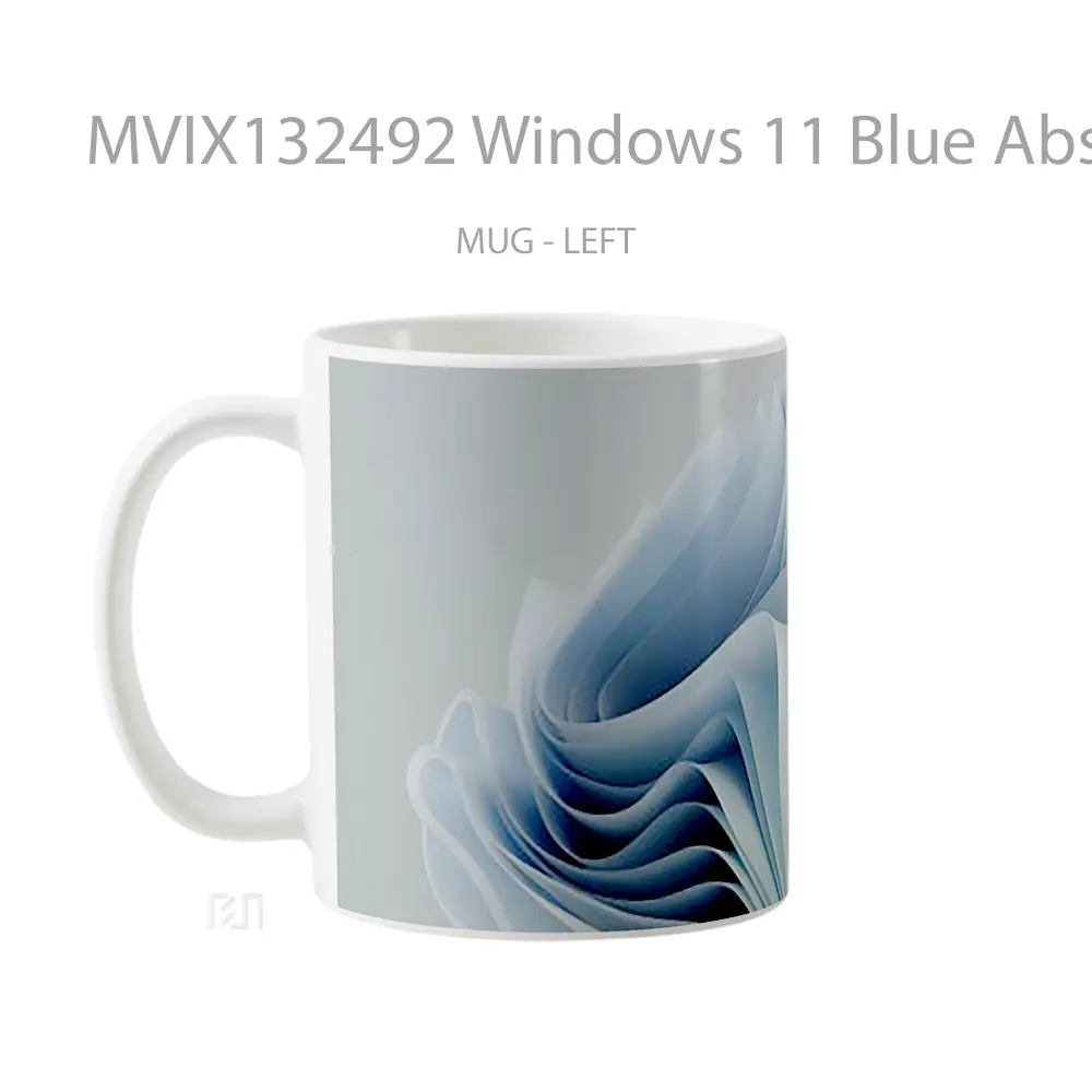 Mug Windows 11 Blue Abstract Gelas Seni Modern - All-side / Desain