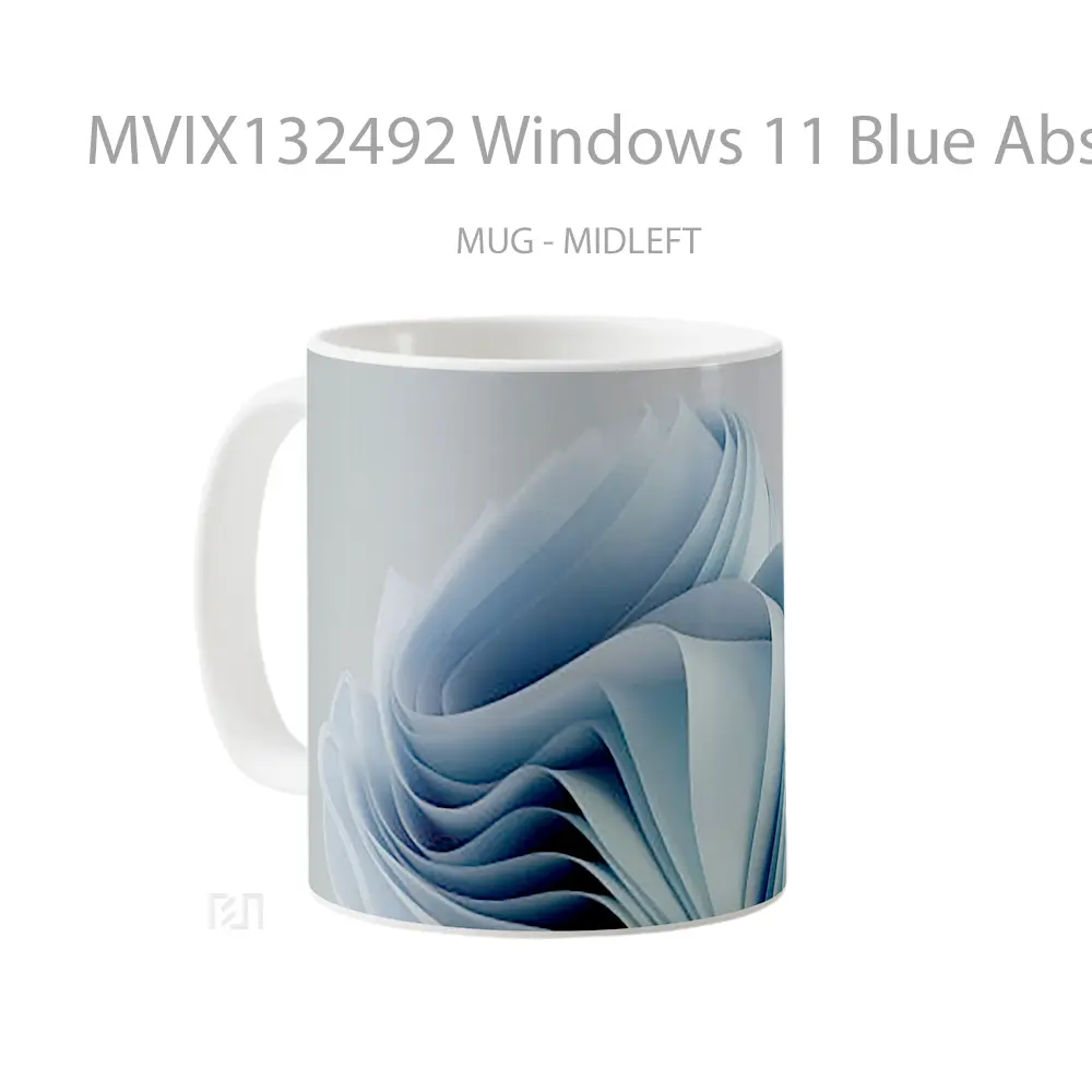 Mug Windows 11 Blue Abstract Gelas Seni Modern - All-side / Desain