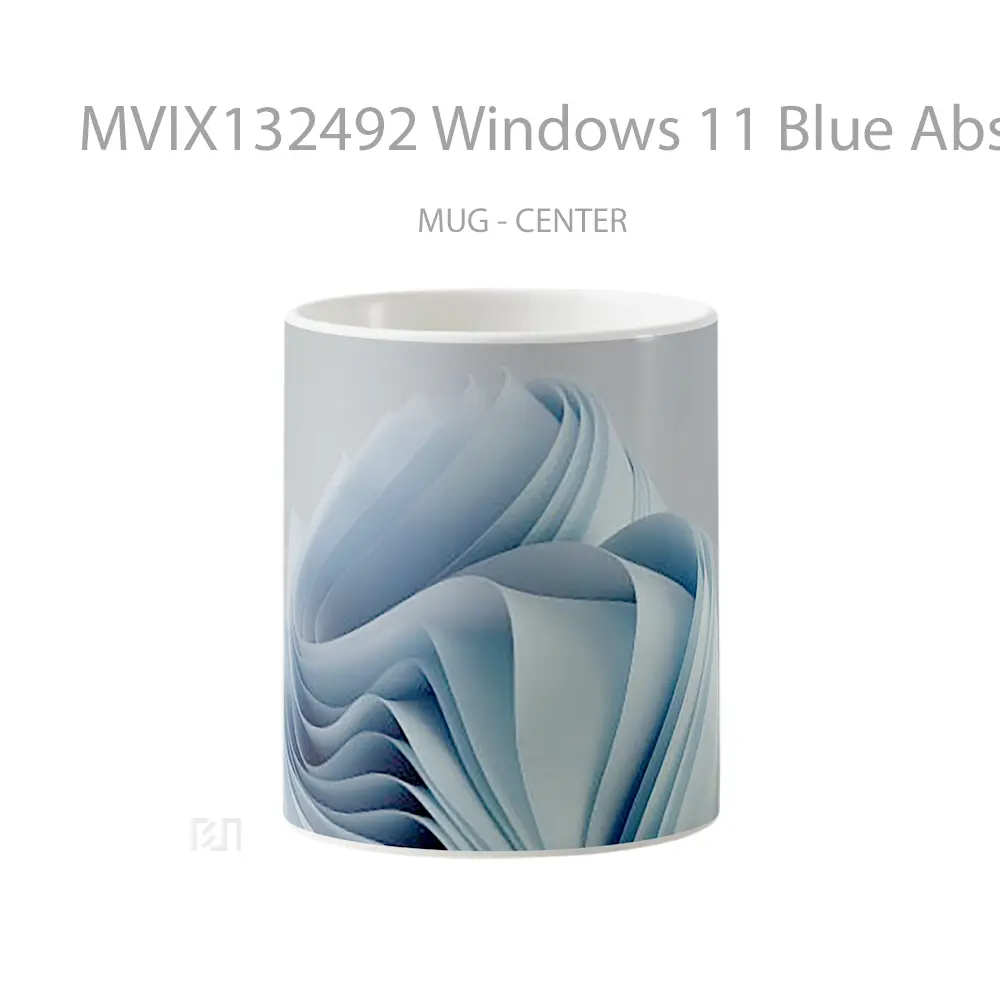 Mug Windows 11 Blue Abstract Gelas Seni Modern