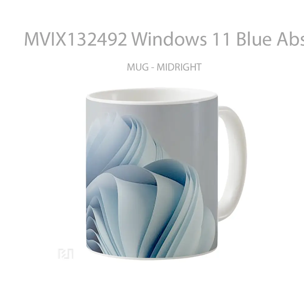 Mug Windows 11 Blue Abstract Gelas Seni Modern - All-side / Desain