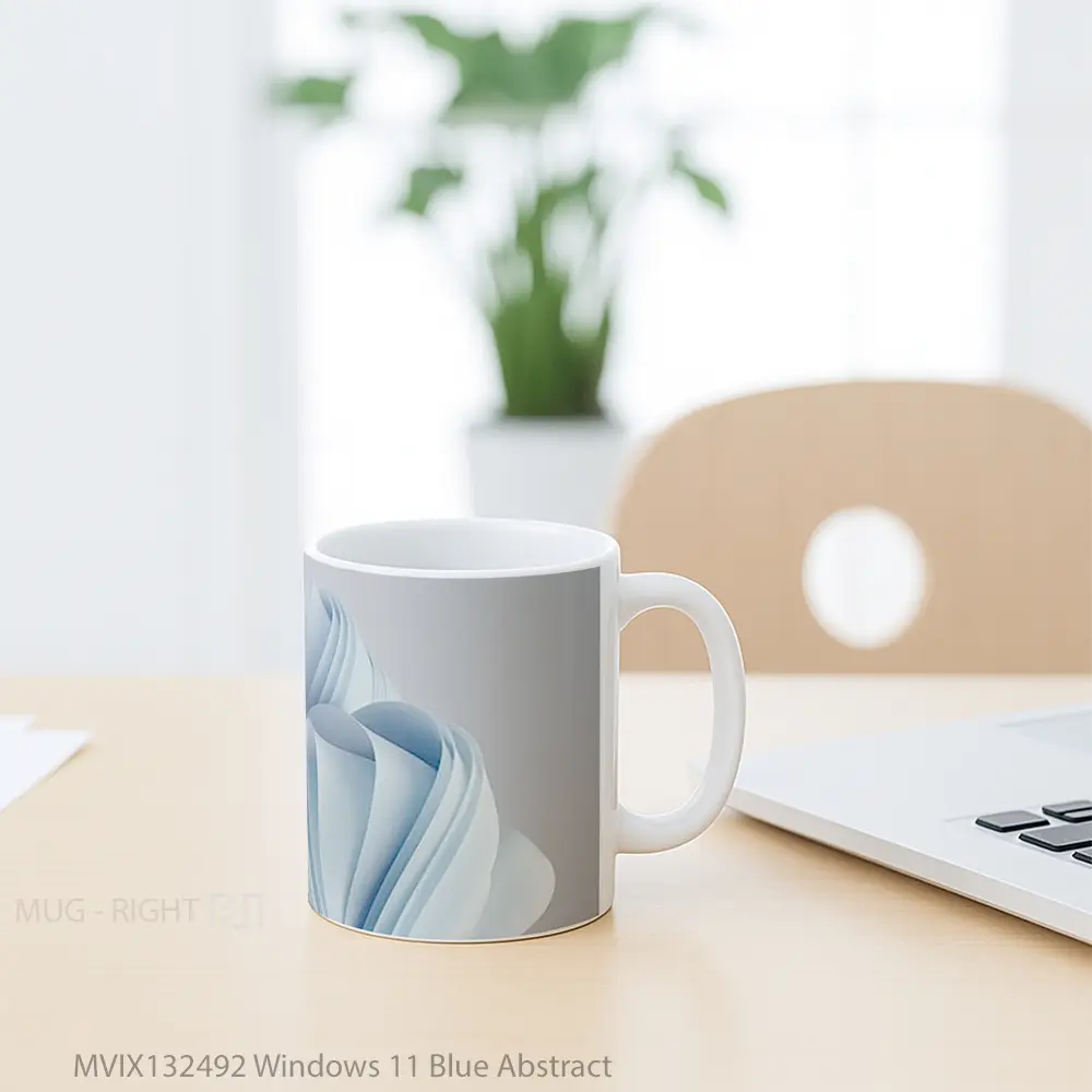 Mug Windows 11 Blue Abstract Gelas Seni Modern - All-side / Desain