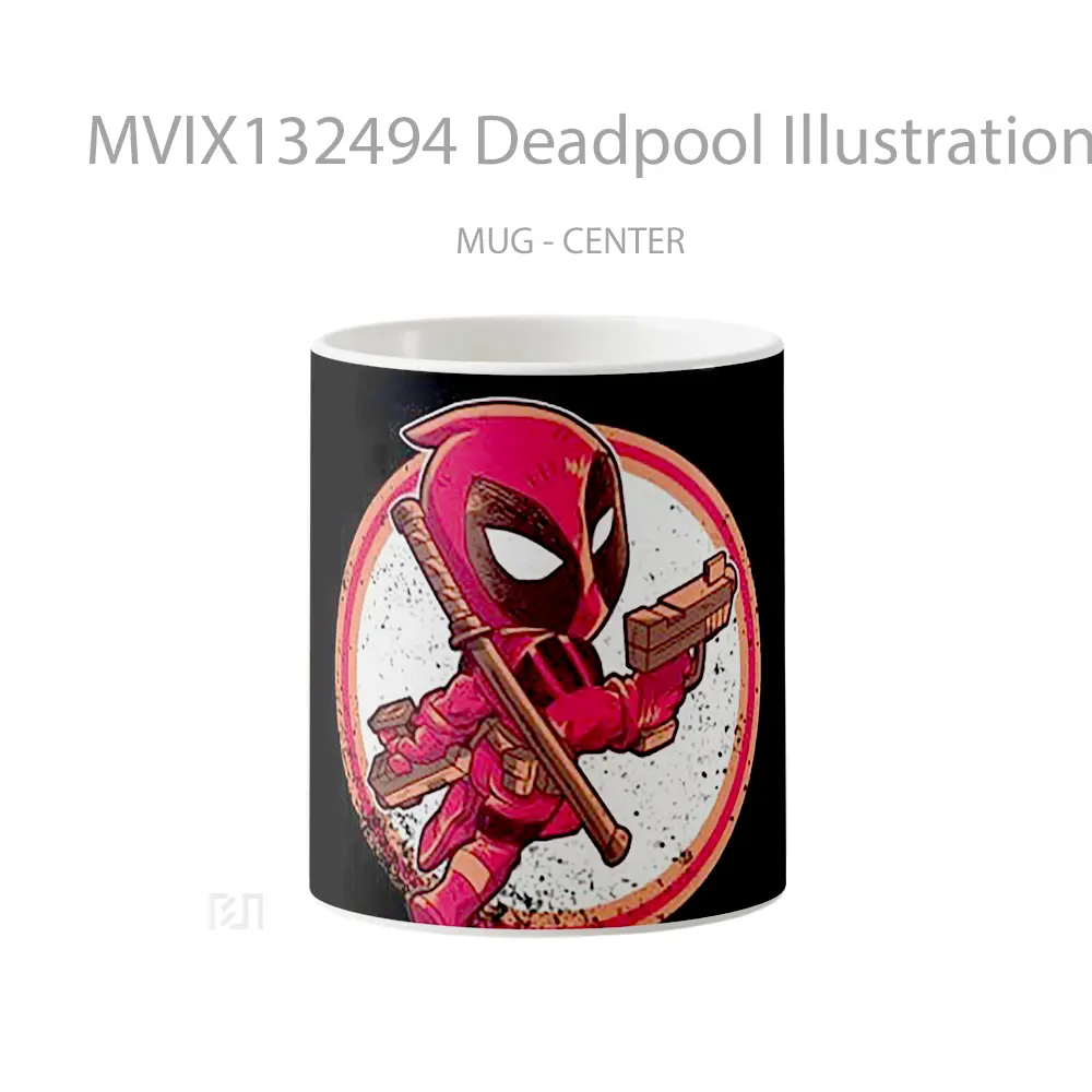 Mug Deadpool Illustration Gelas Superhero