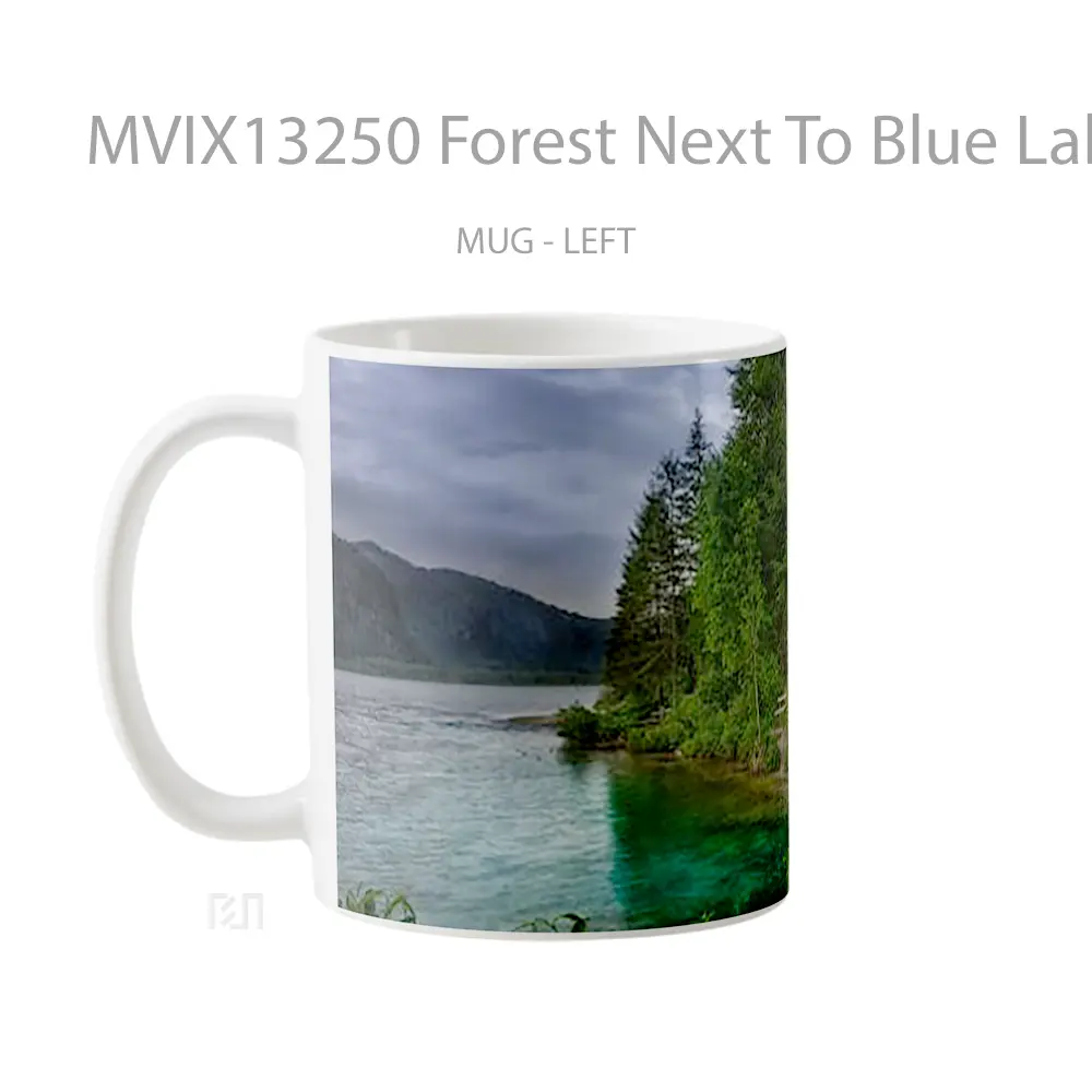 Mug Forest Next To Blue Lake Gelas Pemandangan Alam - All-side / Desain