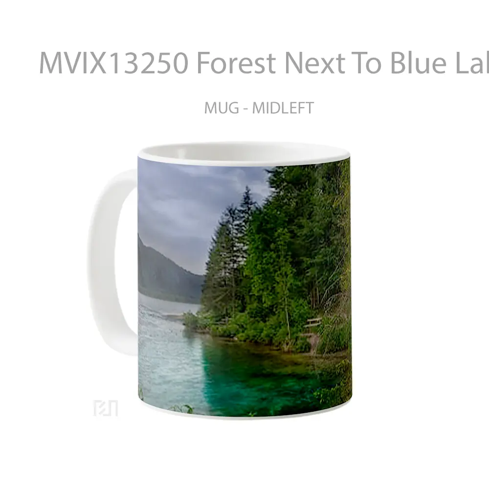 Mug Forest Next To Blue Lake Gelas Pemandangan Alam - All-side / Desain