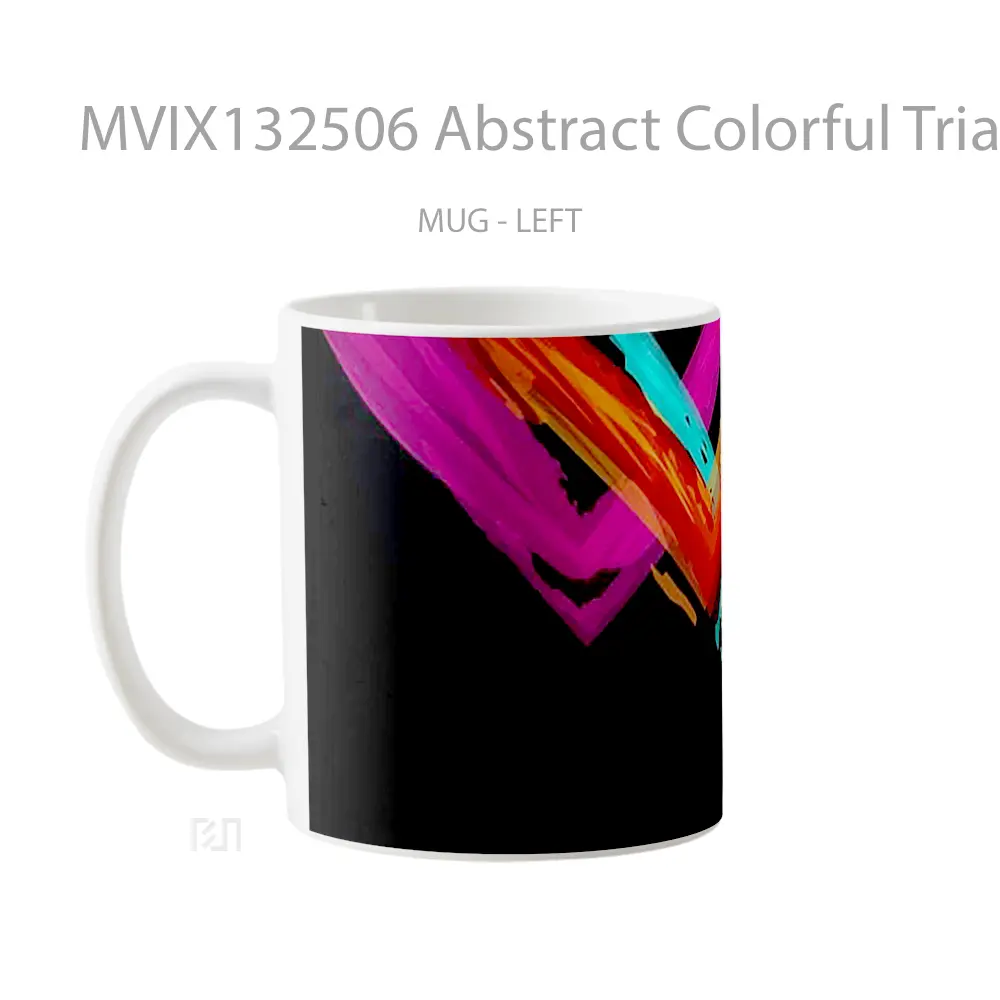Mug Abstract Colorful Triangles Gelas Seni Modern - All-side / Desain