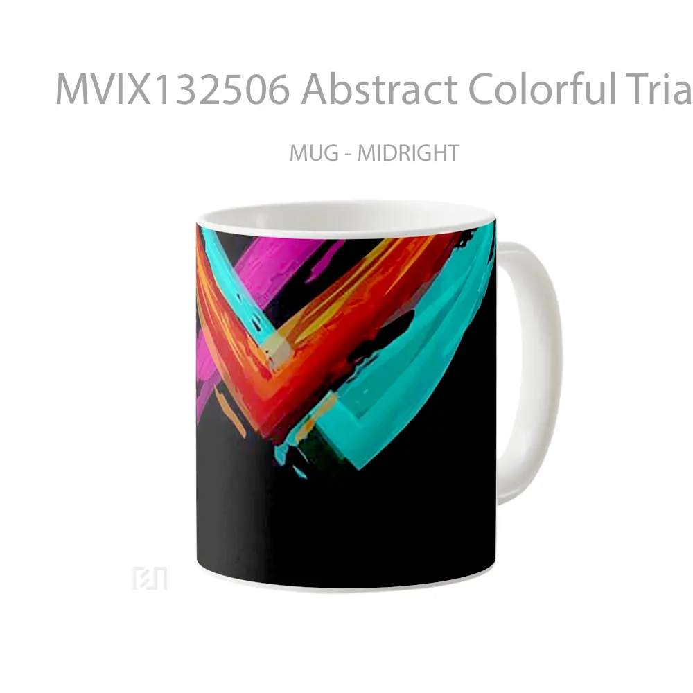 Mug Abstract Colorful Triangles Gelas Seni Modern - All-side / Desain