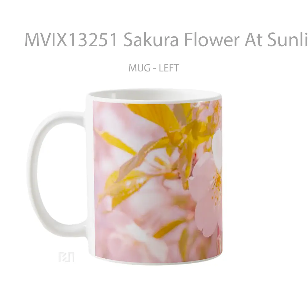 Mug Sakura Flower At Sunlight Gelas Pemandangan Alam - All-side / Desain