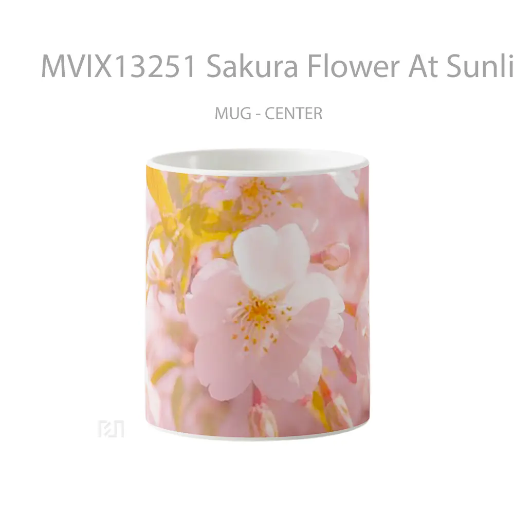 Mug Sakura Flower At Sunlight Gelas Pemandangan Alam