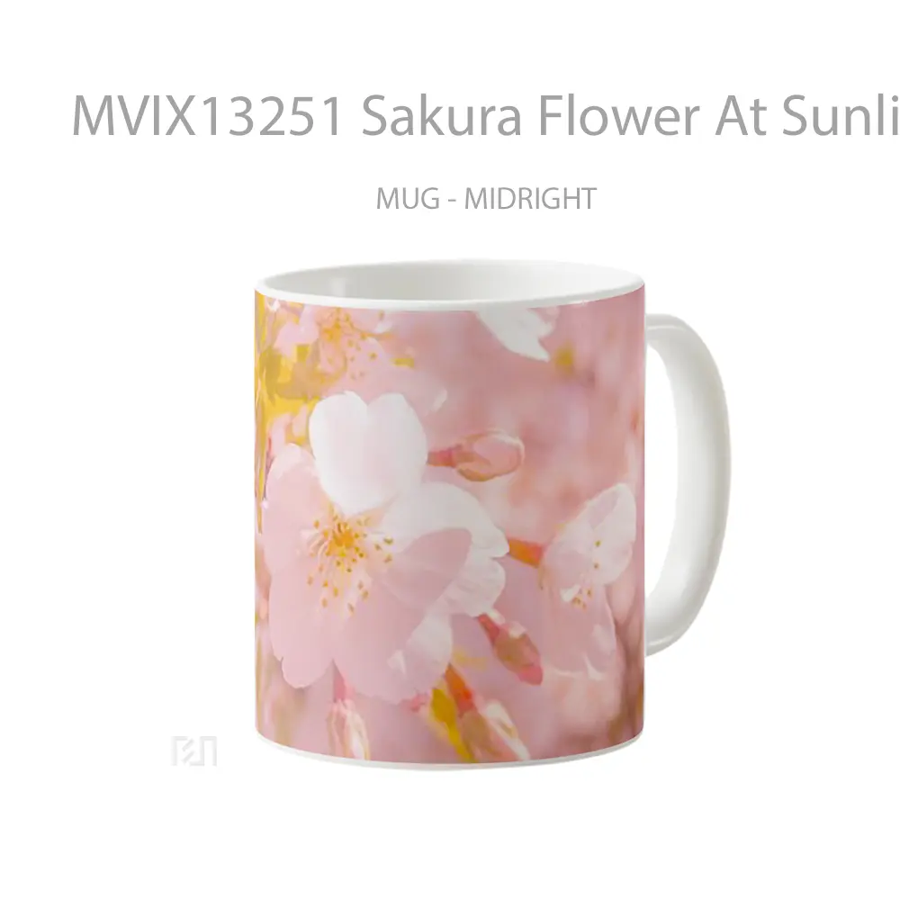 Mug Sakura Flower At Sunlight Gelas Pemandangan Alam - All-side / Desain