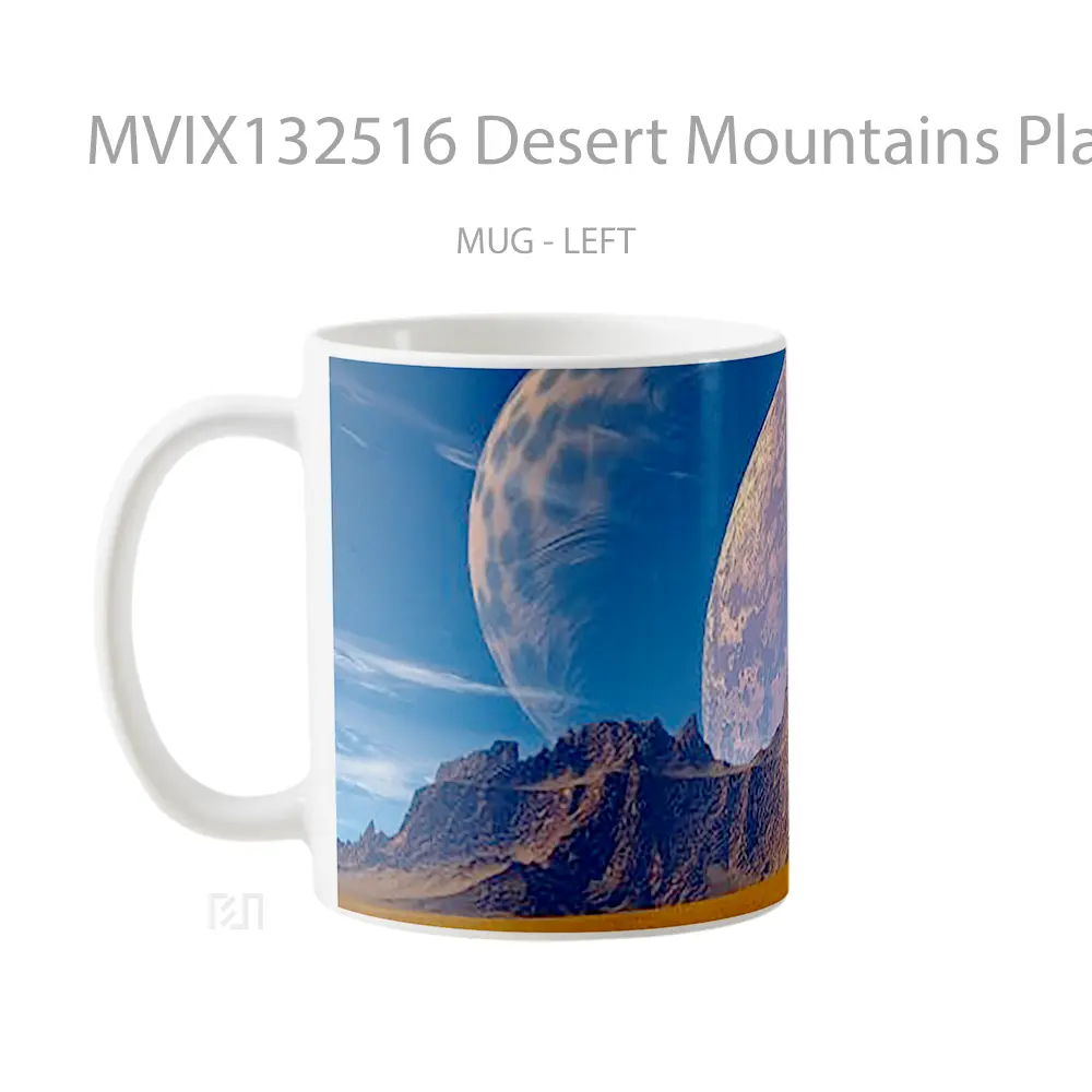 Mug Desert Mountains Planets Gelas Pemandangan Alam - All-side / Desain