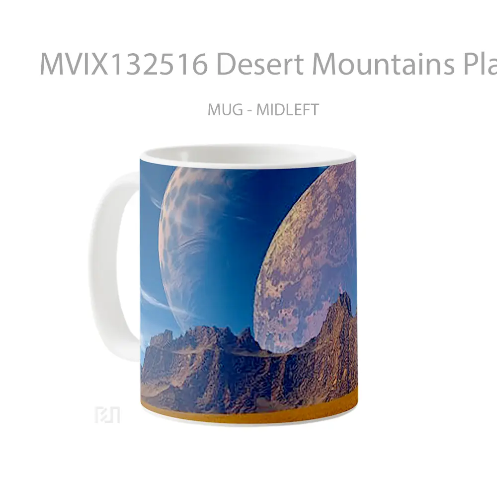 Mug Desert Mountains Planets Gelas Pemandangan Alam - All-side / Desain