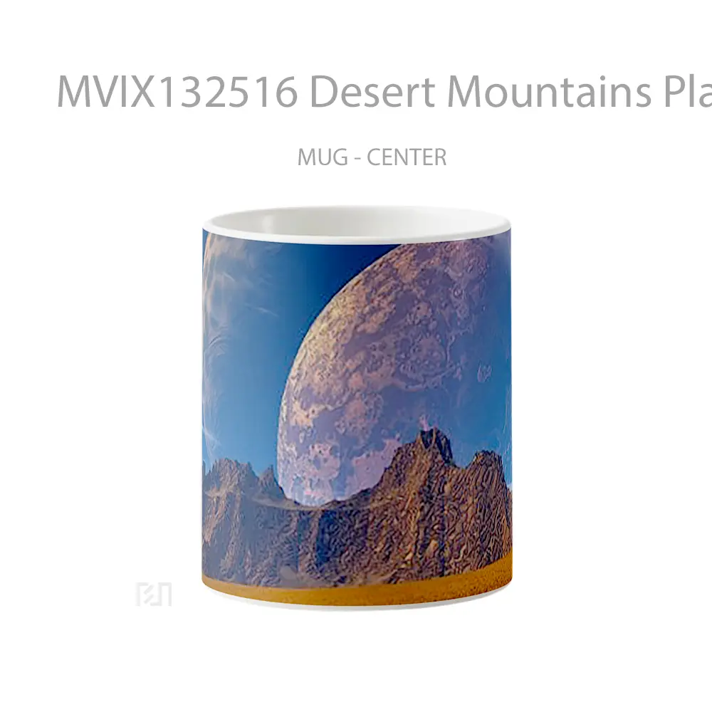 Mug Desert Mountains Planets Gelas Pemandangan Alam