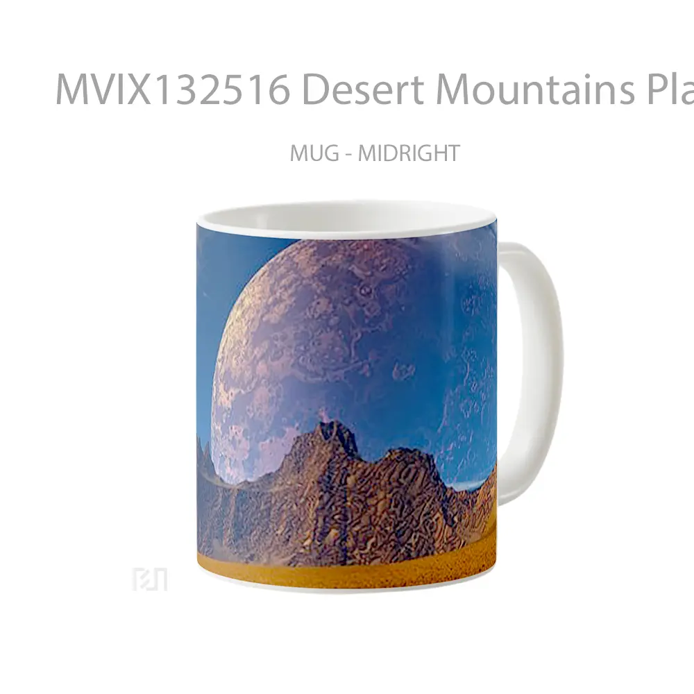 Mug Desert Mountains Planets Gelas Pemandangan Alam - All-side / Desain