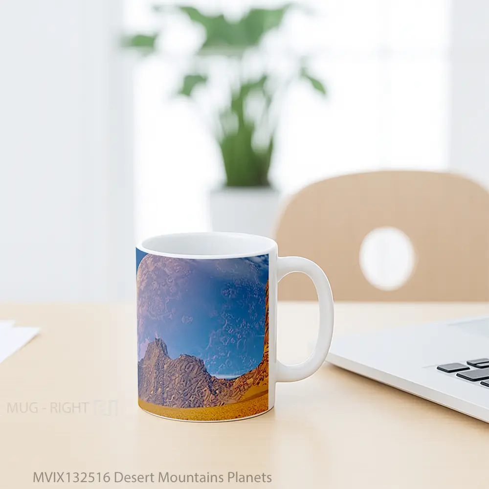 Mug Desert Mountains Planets Gelas Pemandangan Alam - All-side / Desain