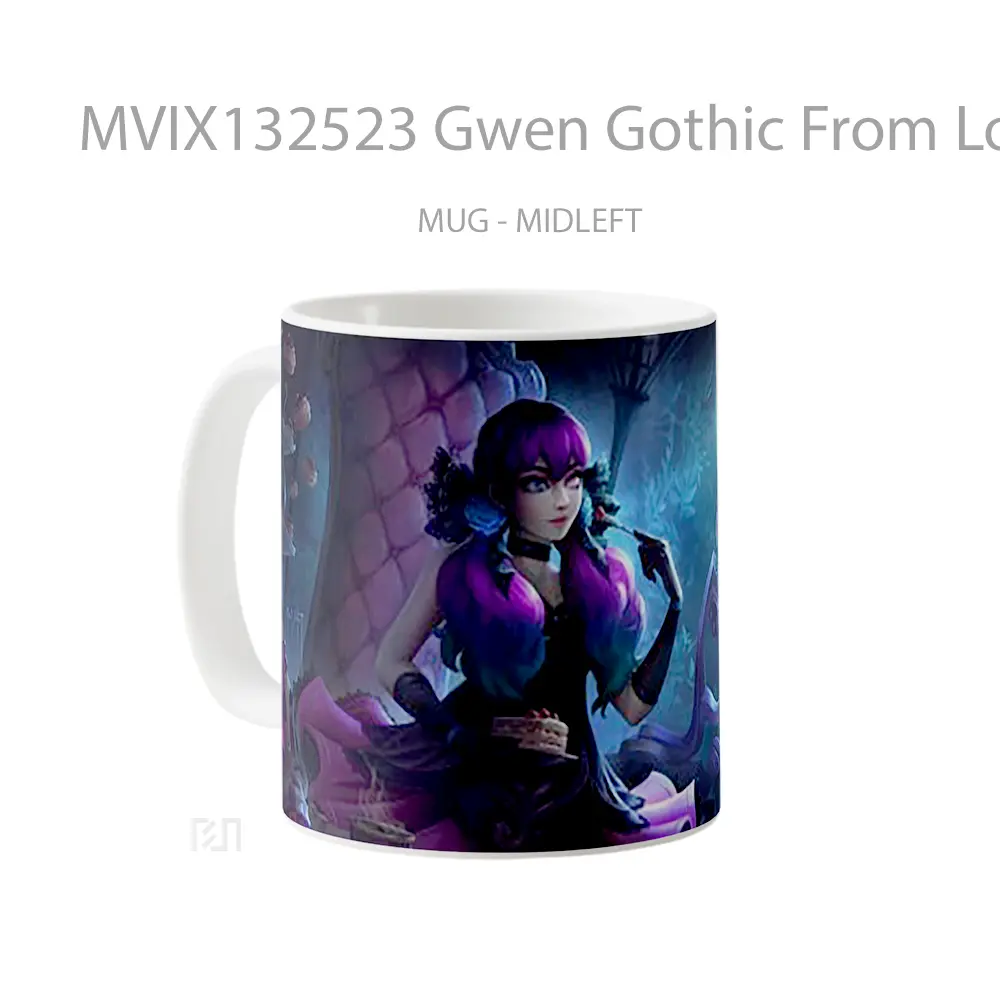 Mug Gwen Gothic From Lol League Of Legends Cangkir Gamer - All-side / Desain