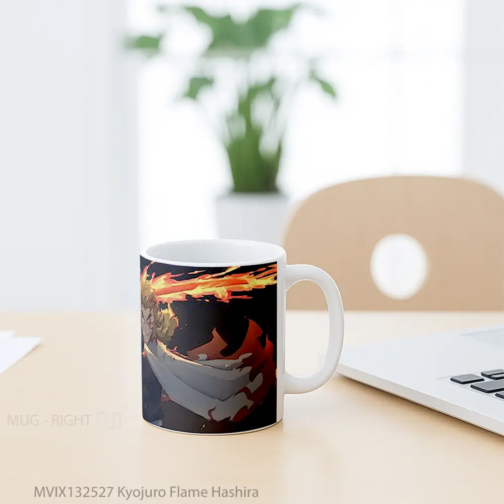 Mug Kyojuro Flame Hashira Gelas Keramik Unik - All-side / Desain