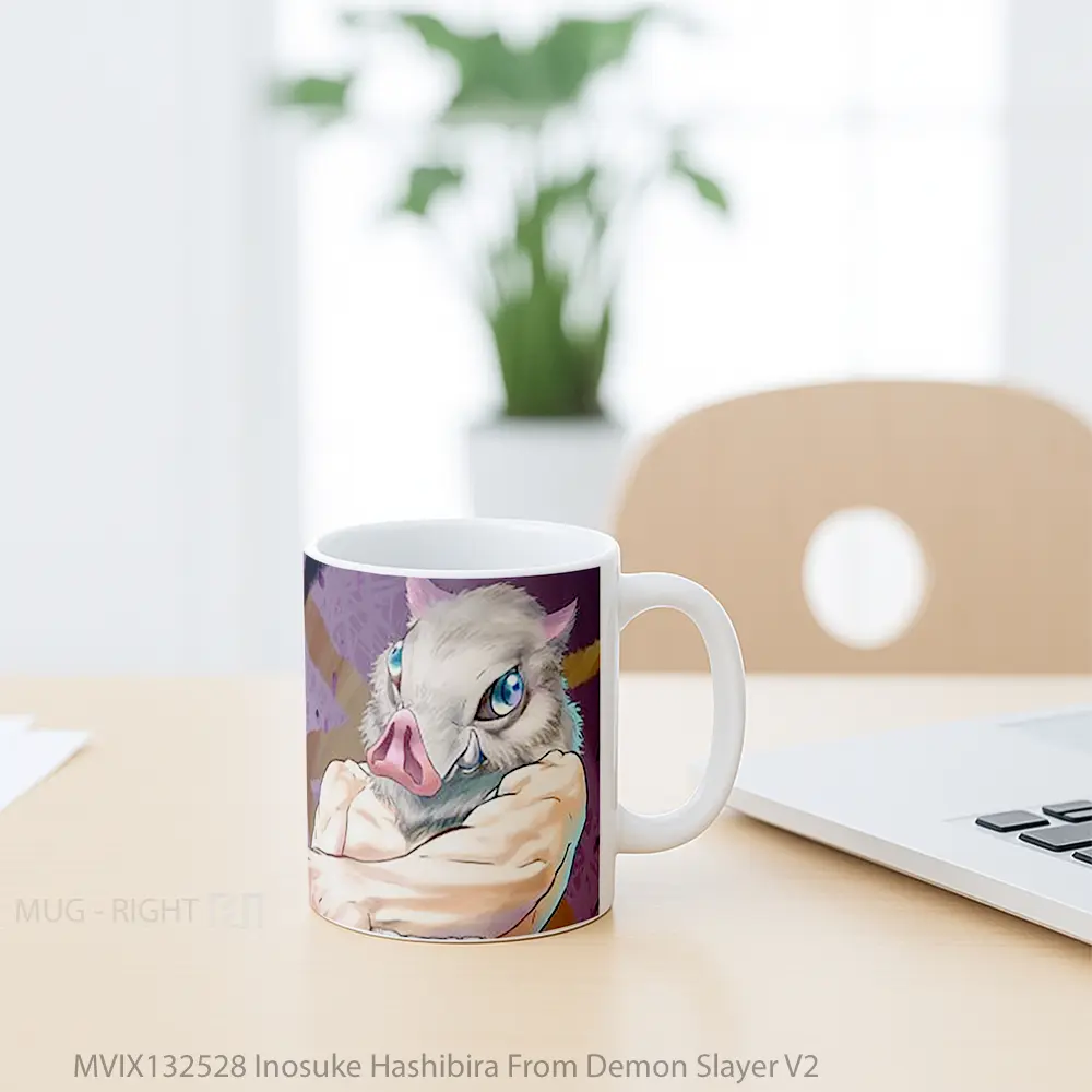 Mug Inosuke Hashibira From Demon Slayer V2 Cangkir Anime - All-side / Desain