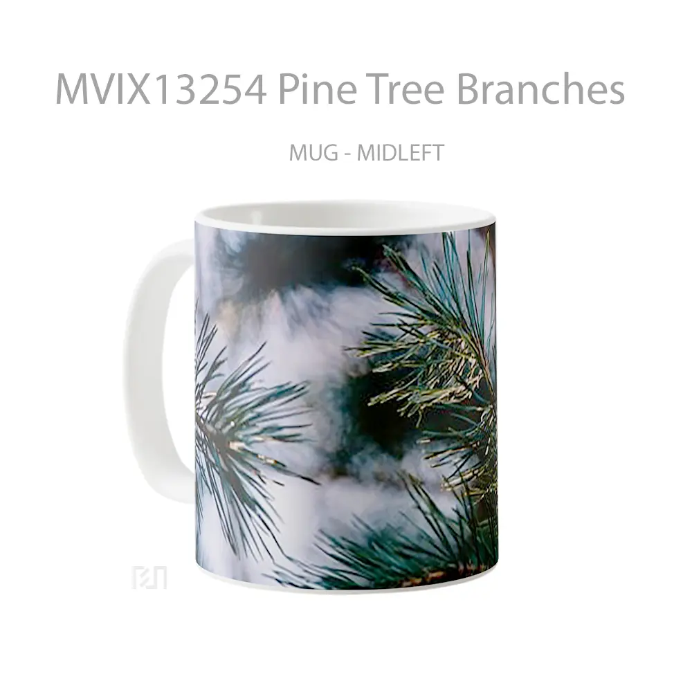 Mug Pine Tree Branches Gelas Pemandangan Alam - All-side / Desain