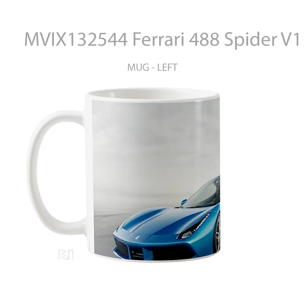 Mug Ferrari 488 Spider V1 Cangkir Mobil - All-side / Desain