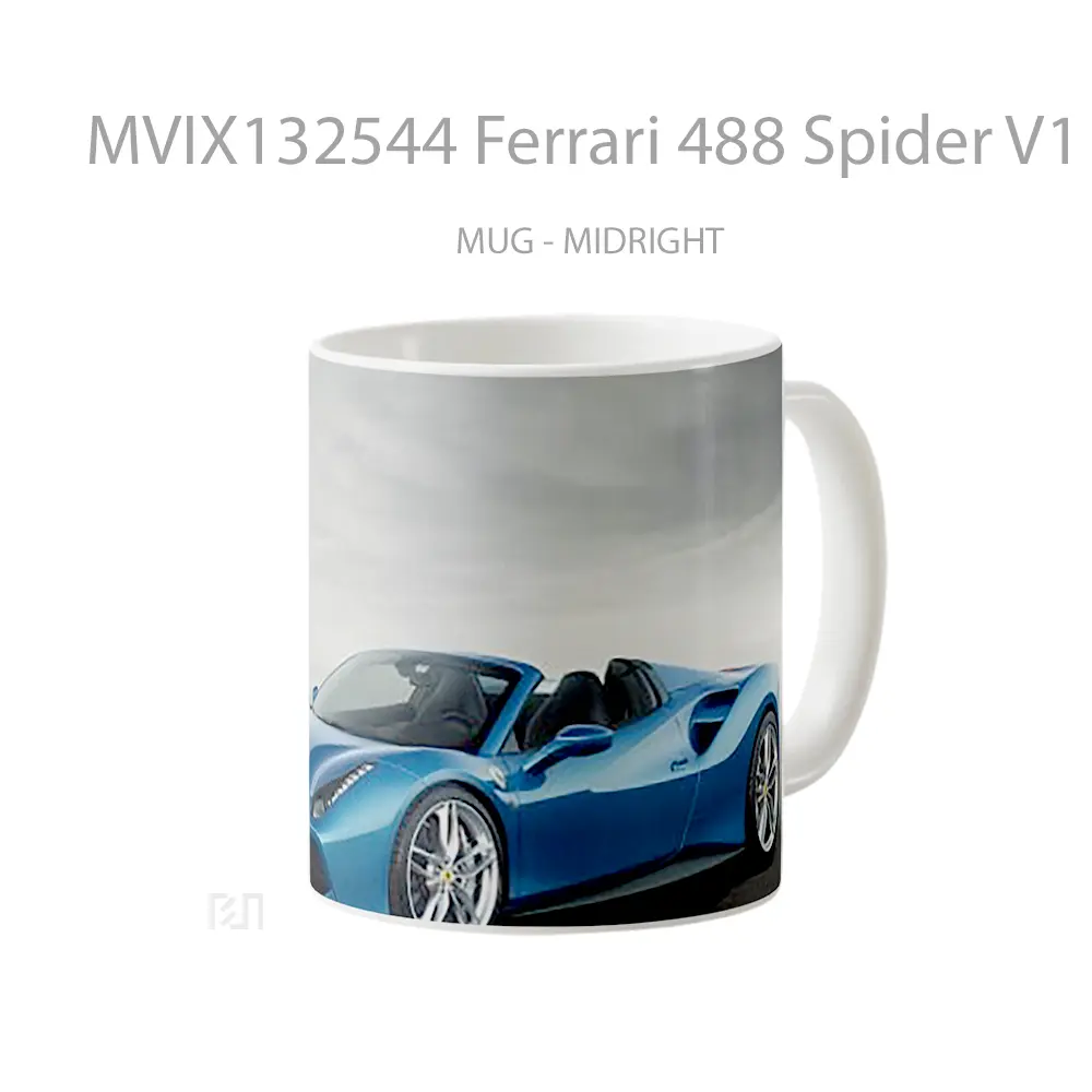 Mug Ferrari 488 Spider V1 Cangkir Mobil - All-side / Desain