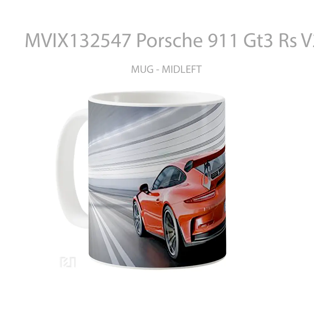 Mug Porsche 911 Gt3 Rs V2 Cangkir Mobil - All-side / Desain