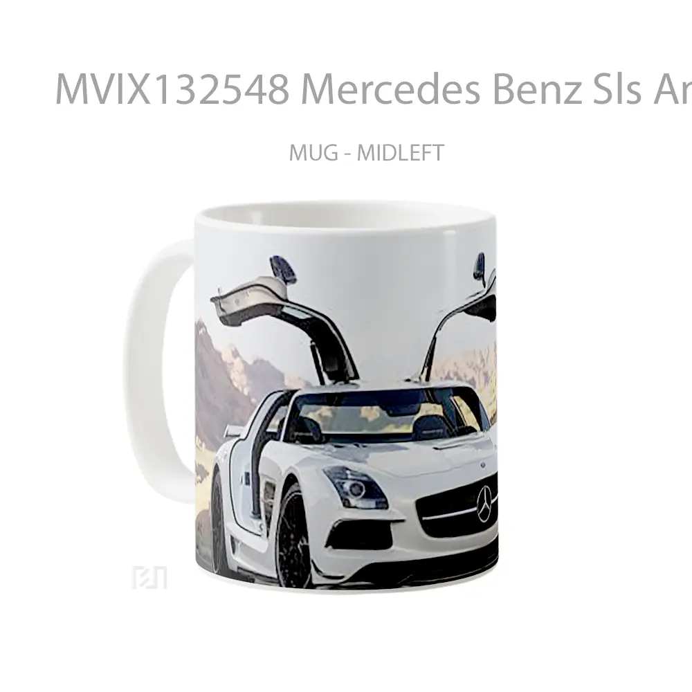 Mug Mercedes Benz Sls Amg Black Series Cangkir Mobil - All-side / Desain