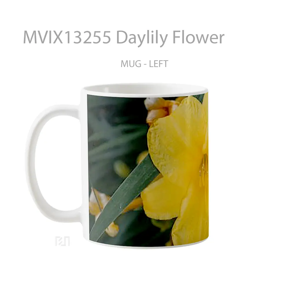 Mug Daylily Flower Gelas Pemandangan Alam - All-side / Desain