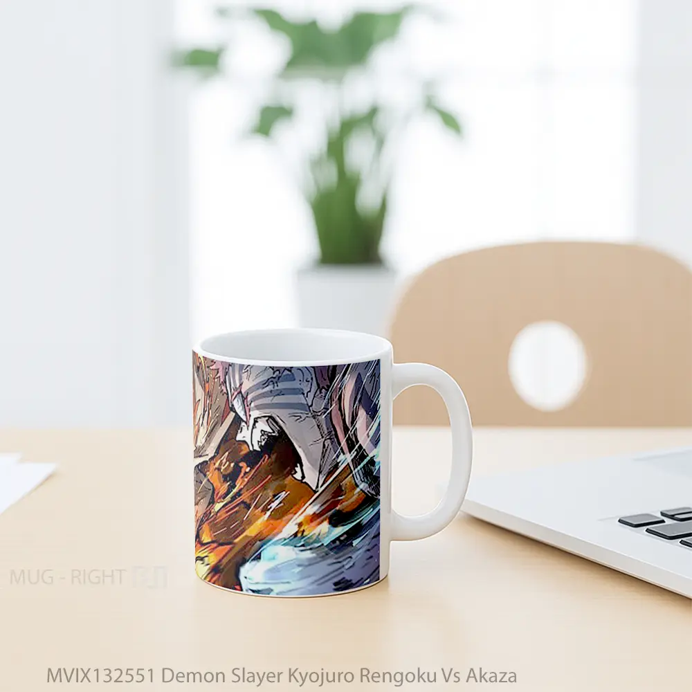Mug Demon Slayer Kyojuro Rengoku Vs Akaza Cangkir Anime - All-side / Desain