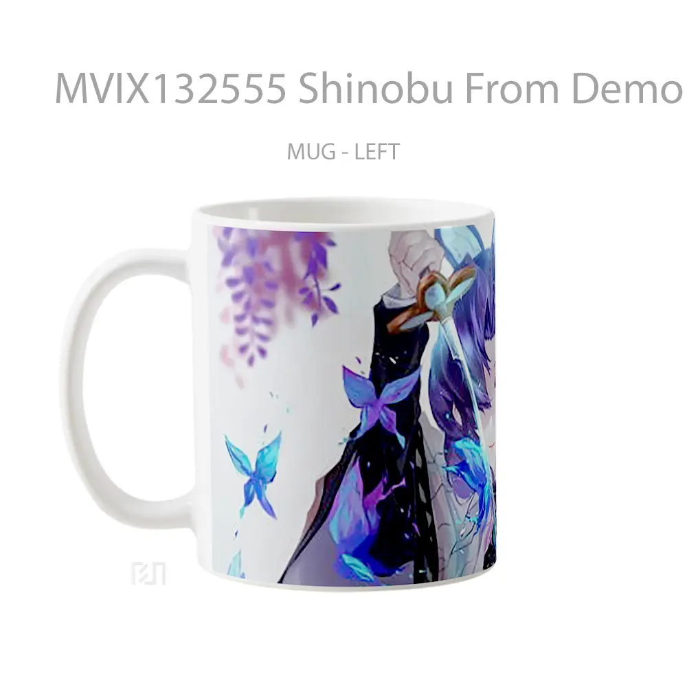 Mug Shinobu From Demon Slayer V1 Cangkir Anime - All-side / Desain