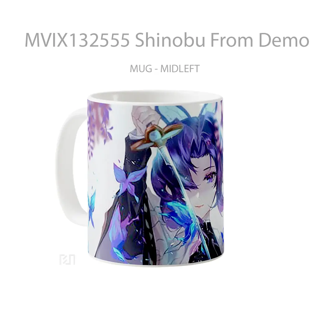 Mug Shinobu From Demon Slayer V1 Cangkir Anime - All-side / Desain