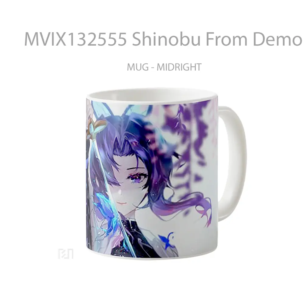 Mug Shinobu From Demon Slayer V1 Cangkir Anime - All-side / Desain