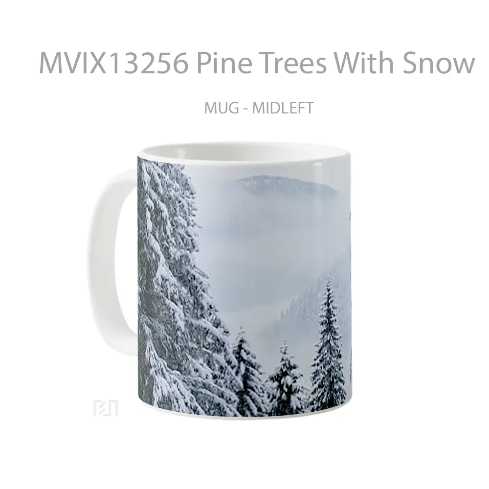 Mug Pine Trees With Snow Gelas Pemandangan Alam - All-side / Desain