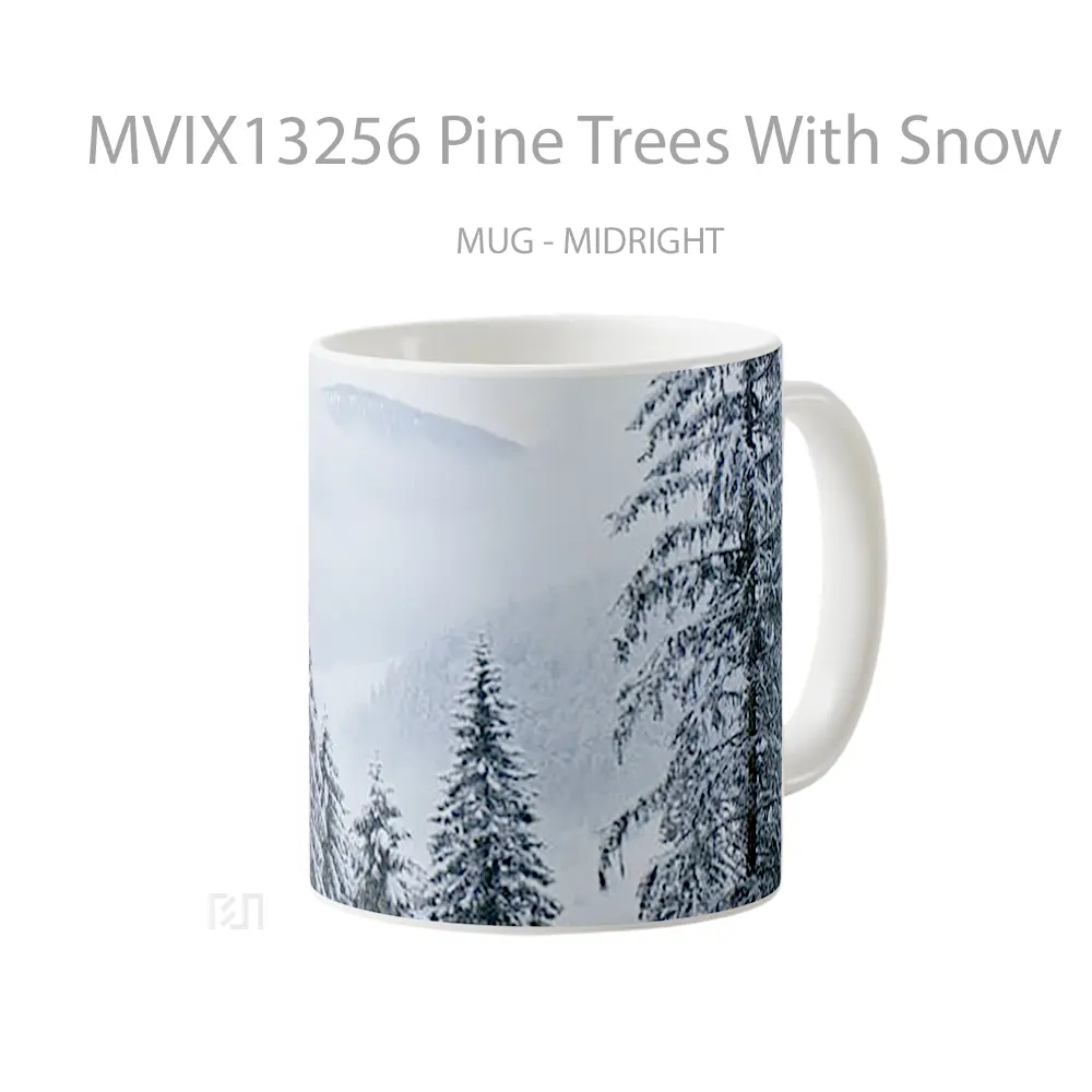 Mug Pine Trees With Snow Gelas Pemandangan Alam - All-side / Desain