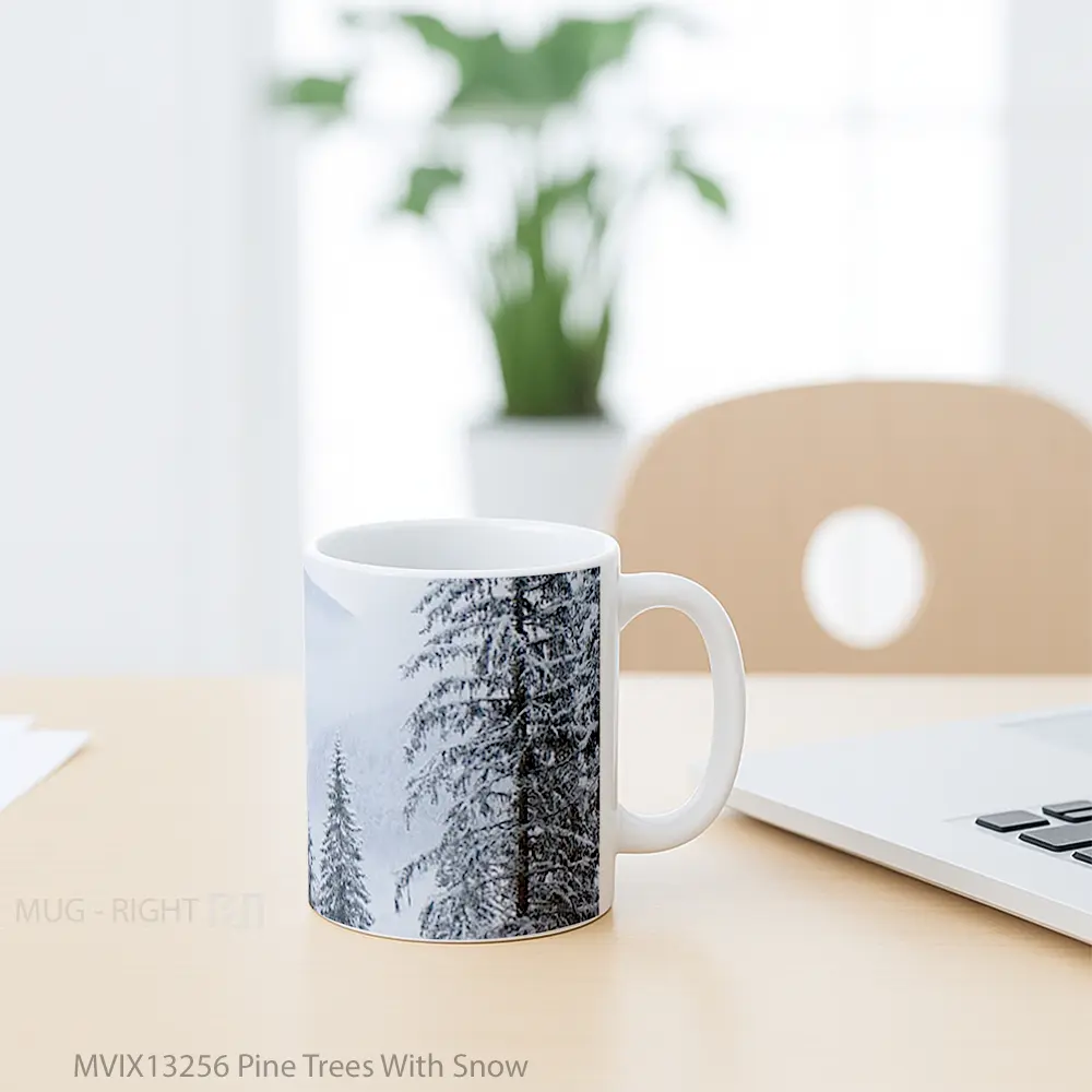 Mug Pine Trees With Snow Gelas Pemandangan Alam - All-side / Desain