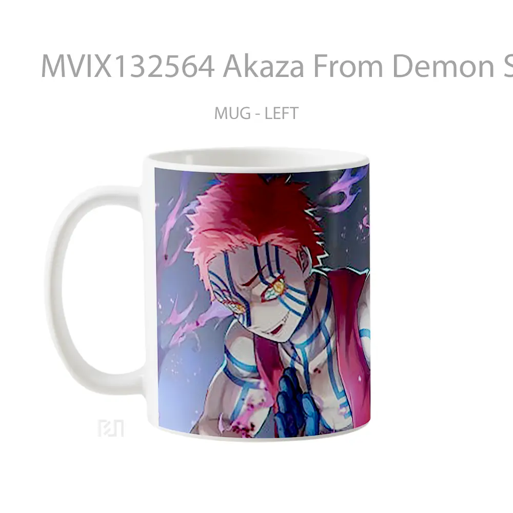 Mug Akaza From Demon Slayer V3 Cangkir Anime - All-side / Desain
